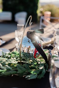 Disco Ball Centerpieces With Table Numbers