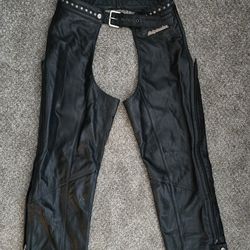 Authentic Harley Davidson Women's Leather Motorcycle Chaps Large