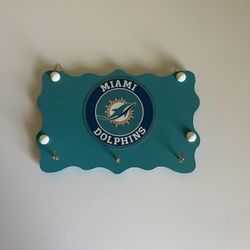Dolphins Wood Wall Key Holder