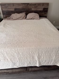 King size wood bed frame with 6 storage drawers and 8” all foam king mattress