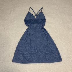 Victoria’s Secret Women Blue Lace Slip Nightgown Dress