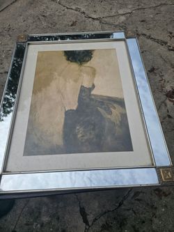HD Black Lace I in mirrored frame