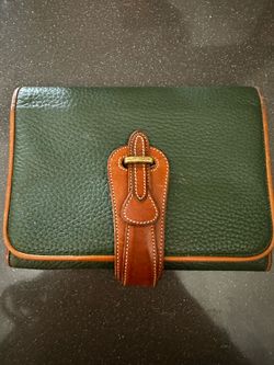 Dooney and Bourke Vintage Pebbled Green and Tan Wallet