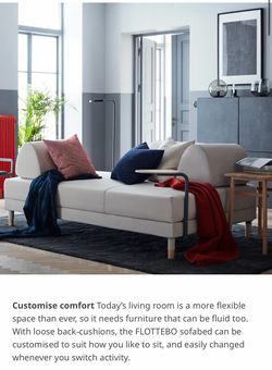IKEA FLOTTEBO Sleeper Sofa & Tempur-Pedic Topper (value $1000+)