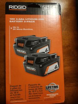 Ridgid 18v 4.0ah Batteries 