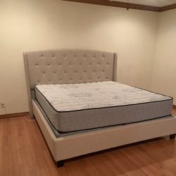 New In Box King Bed Frame With Mattress (Read Description Below)