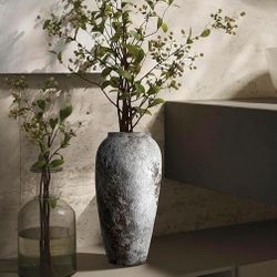 Farmhouse Rustic Flower Vase, ceramic rustic farmhouse flower vase, floor flower base, ceramic flower vase, decoratice vase, tall flower base
