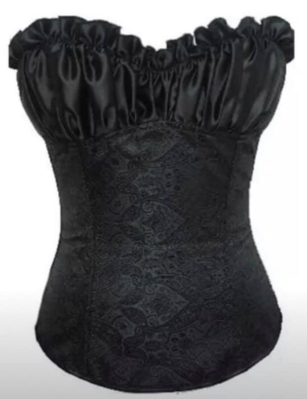 Ladies plus size 4x (20/22) Black Brocade Renaissance Fair Princess Bustier Corset NEW in Package!