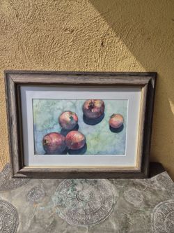 Framed Watercolor Still Life Painting