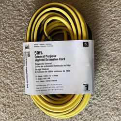 50ft. General Purpose Indoor Outdoor Lighted Extension Power Cord 