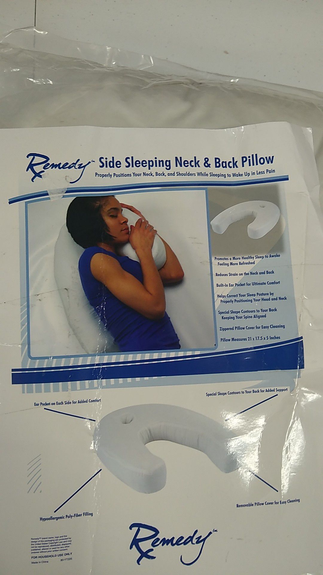 Side sleeper neck and back pillow