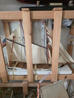 24" Wooden Tall Ship Model – Brand New in Wood Crate – Nautical Decor
