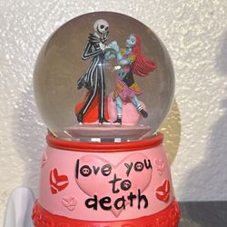 The Nightmare Before Christmas Jack Sally Love You To Death Musical Water Globe