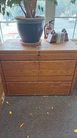 2 Drawer Wooden Filing Cabinet