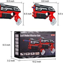 Holiky Toys for 6-12 Year Old Boys for Nerf Guns Bullets, 2 Pack Blaster Foam Guns with 60 PCS Refill Darts and 2 Protective Glasses