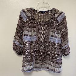 Women’s BANANA REPUBLIC 100% Polyester 3/4 Sleeve Pullover Blouse… Size-XS