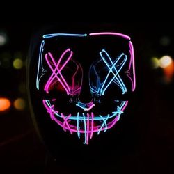 Brand New Halloween Costume Purge Mask LED Light Up Mask
