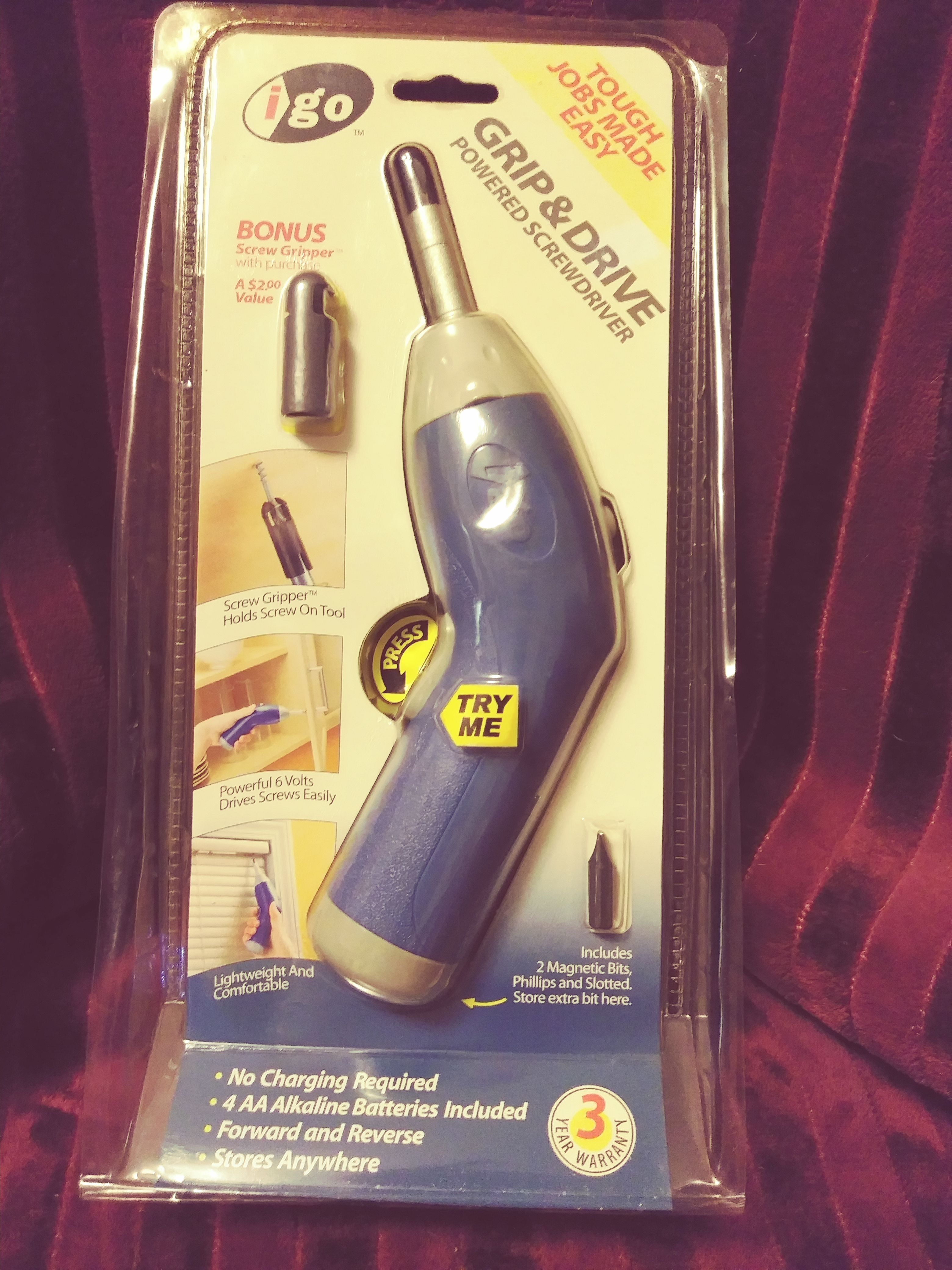 COOL TOOL! Cordless GRIP&DRIVE;Drill/Screw in a Snap!