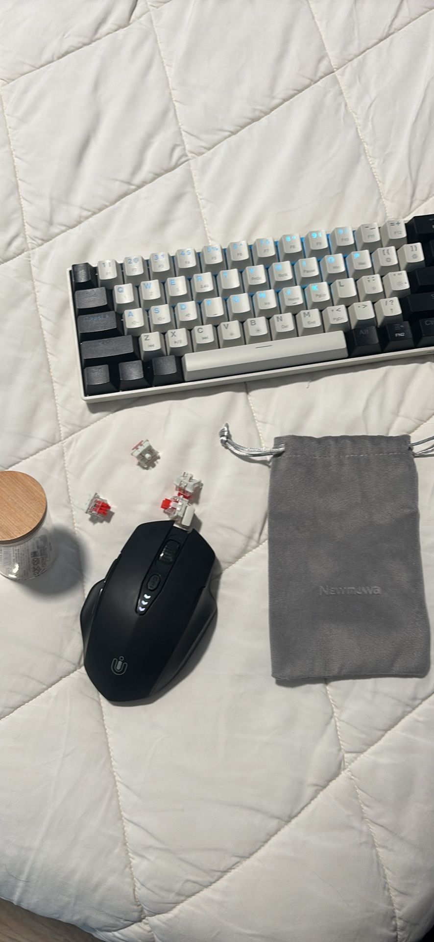 New Man Gm 610 Office Mouse Red Linear Switches Microfiber Cloth Carrying Case For The Mouse Keyboard Cost 70 Brand New Selling For 70 With Everythin