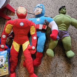 3 Superhero Stuffed Figures 