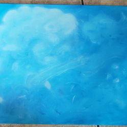 Cloudy Sky Original Oil Painting On 16"×20" Canvas