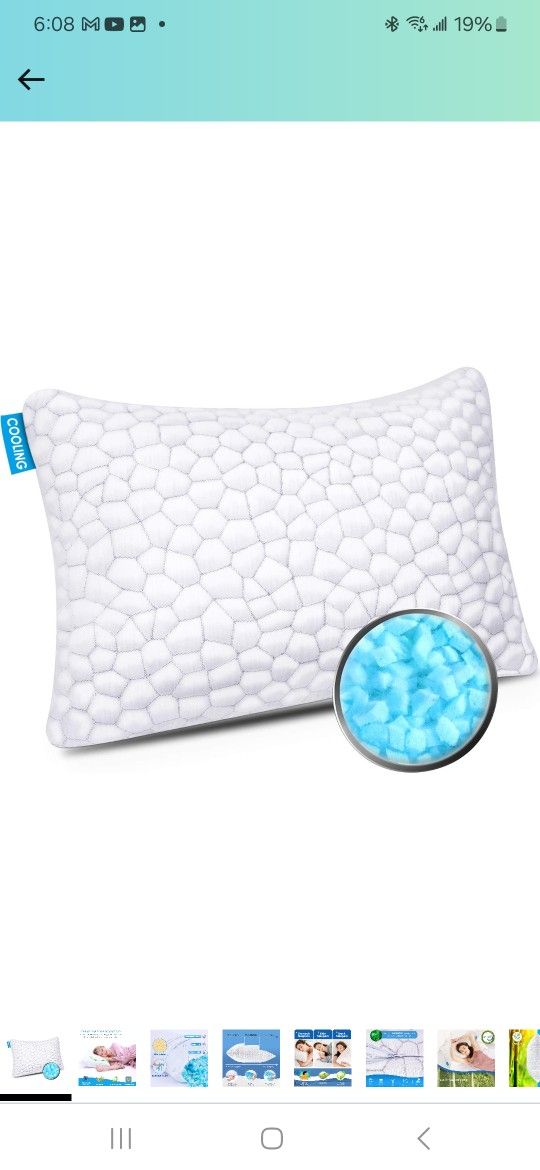 SUPA MODERN Cooling Bed Pillows for Sleeping 1 Pack Shredded Memory Foam Pillow for Neck Pain Relief, Adjustable Sleeping Pillow for Back/Side Sleeper