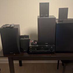 Sub-woofer- Av Receiver Yamaha Plus Other Infinity Speakers And Small Sony Speakers 