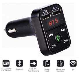 Wireless Bluetooth Car kit handsfree talk MP3 player fm transmitter dual car charger
