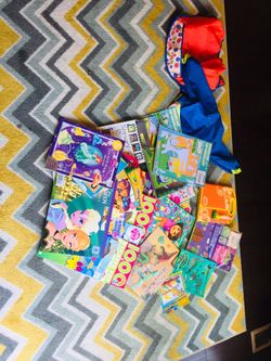Coloring books, activity books, two painting shirts and more!!