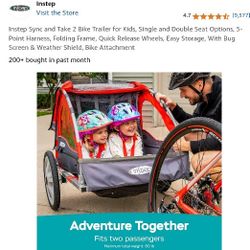 InStep 2 Seater Bike Trailer For Kids