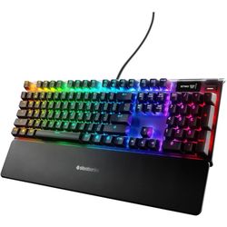 SteelSeries Apex Pro Mechanical Gaming Keyboard – Adjustable Actuation Switches – OLED Smart Display – RGB Backlit - With Rapid Tap