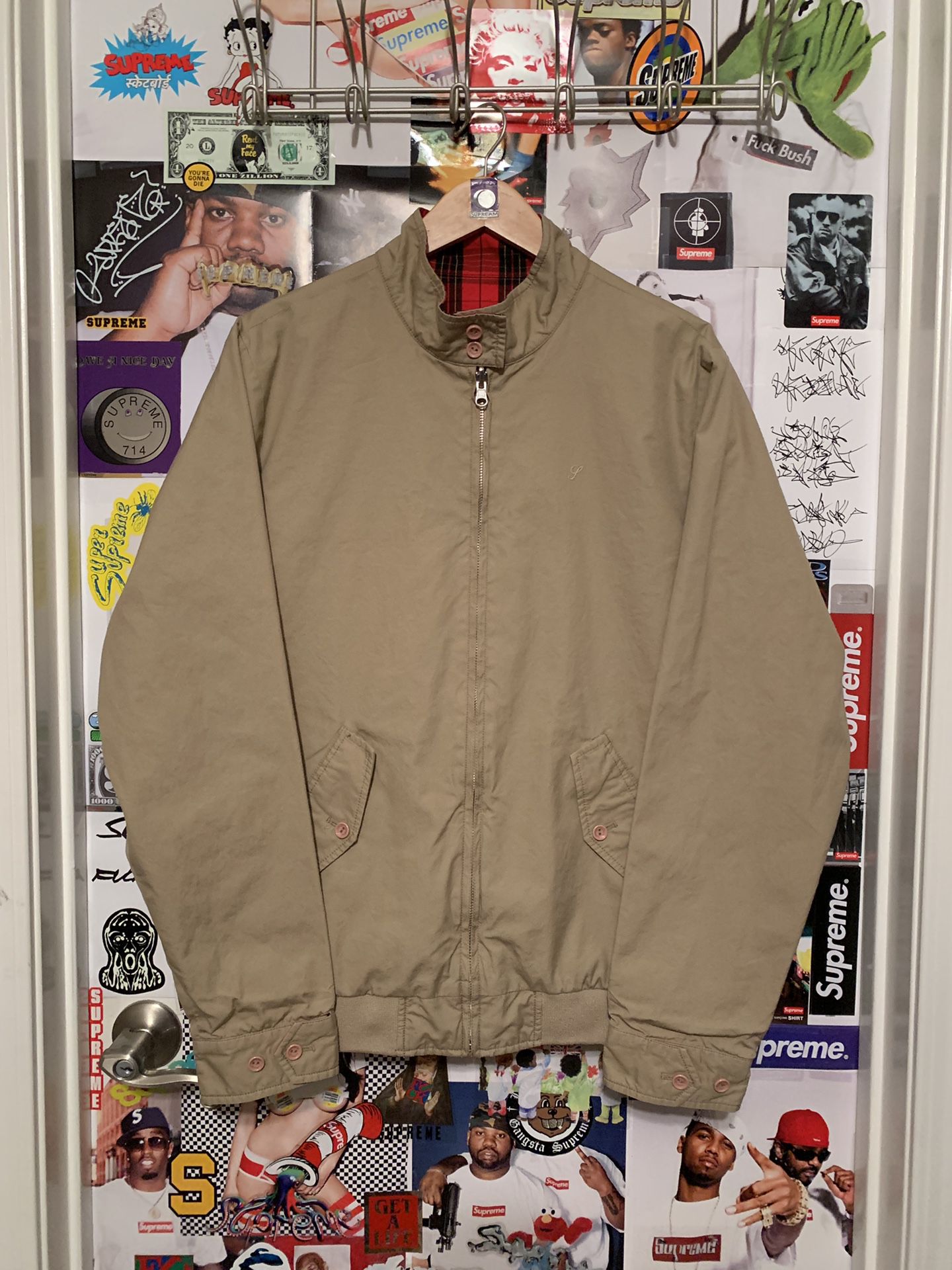 Supreme Reversible Harrington Khaki Jacket SS10 Size Large $150