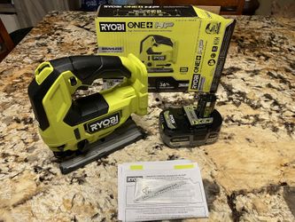 RYOBI ONE+ HP 18V Brushless Cordless Jig Saw With One + 18V 4.0 Ah Lithium High Performance Battery 