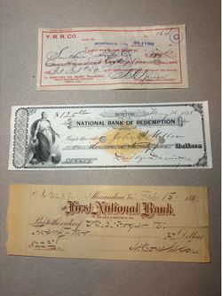 7 Antique Bank Checks 1869–1912 | Vintage Banking Ephemera Collection