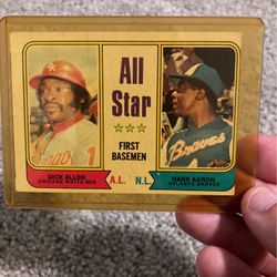 Rare - 1974 Topps #332 Rich Allen / Hank Aaron - All-Star Braves / White Sox