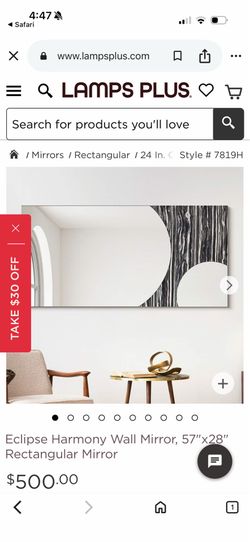Eclipse Harmony Wall Mirror, 57"x28"