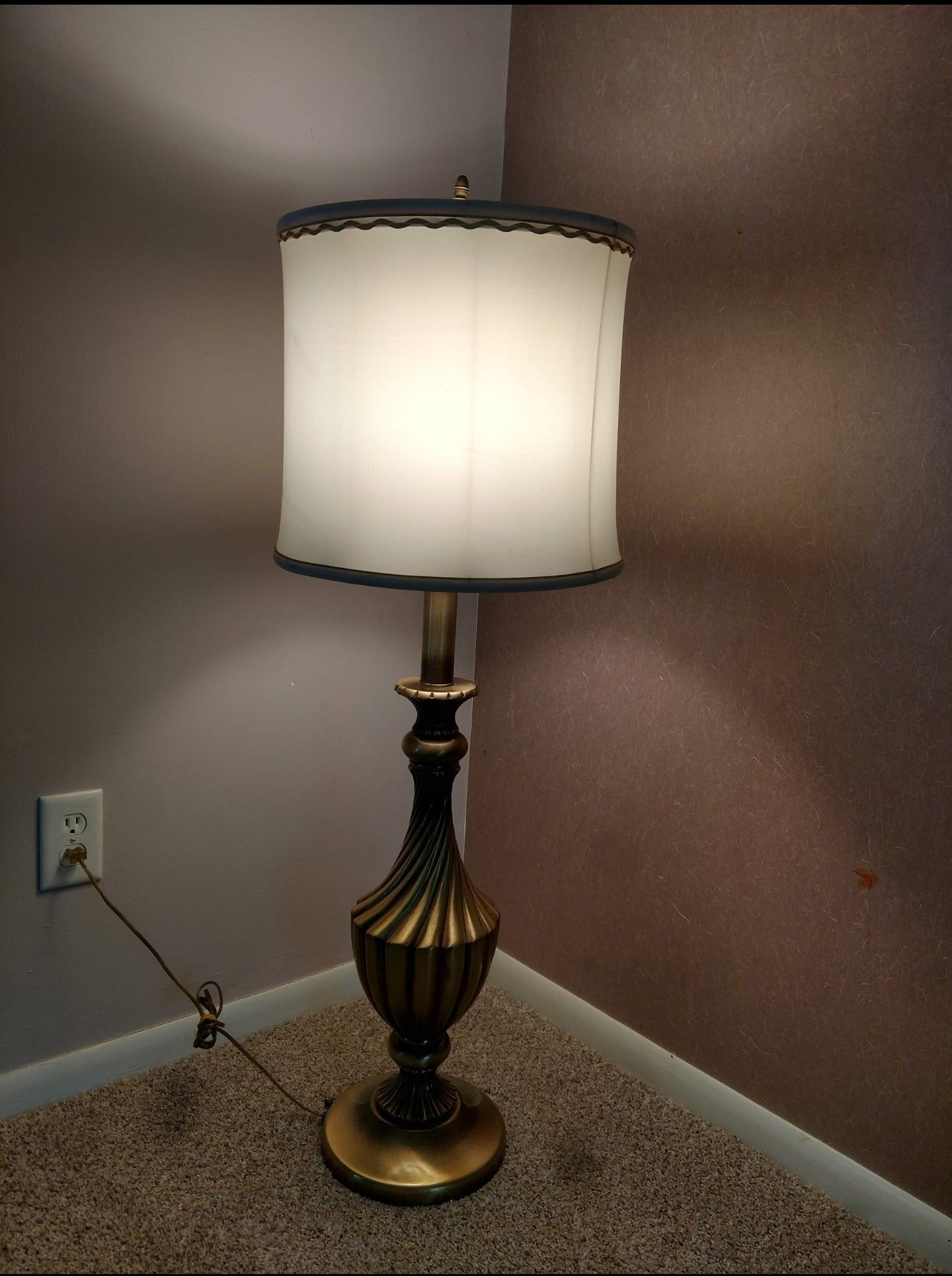 Mid Century Rembrandt Solid Brass Torchiere Floor/Table Lamp