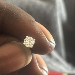 Natural Diamond Stud Earring 14k White Gold 