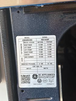 GE free standing gas range with griddle