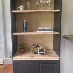 Black & Natural Wood Hutch 