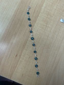 Pulsera De Mal De Ojo Turquesa 7 Pulgadas 925 Plata