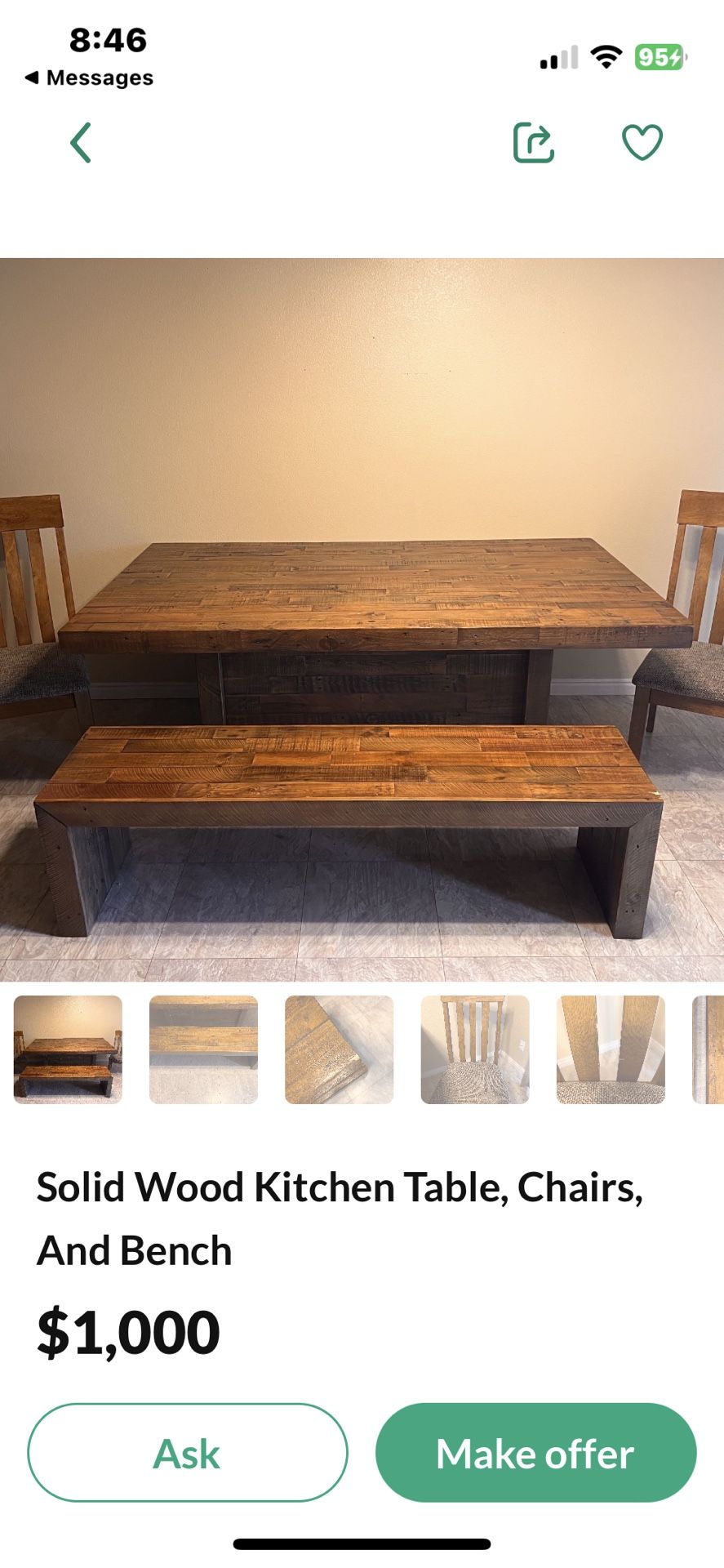 Solid Redwood Table/Chairs/Bench