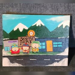 Handpainted characters canvas 8x10 
Handmade 
