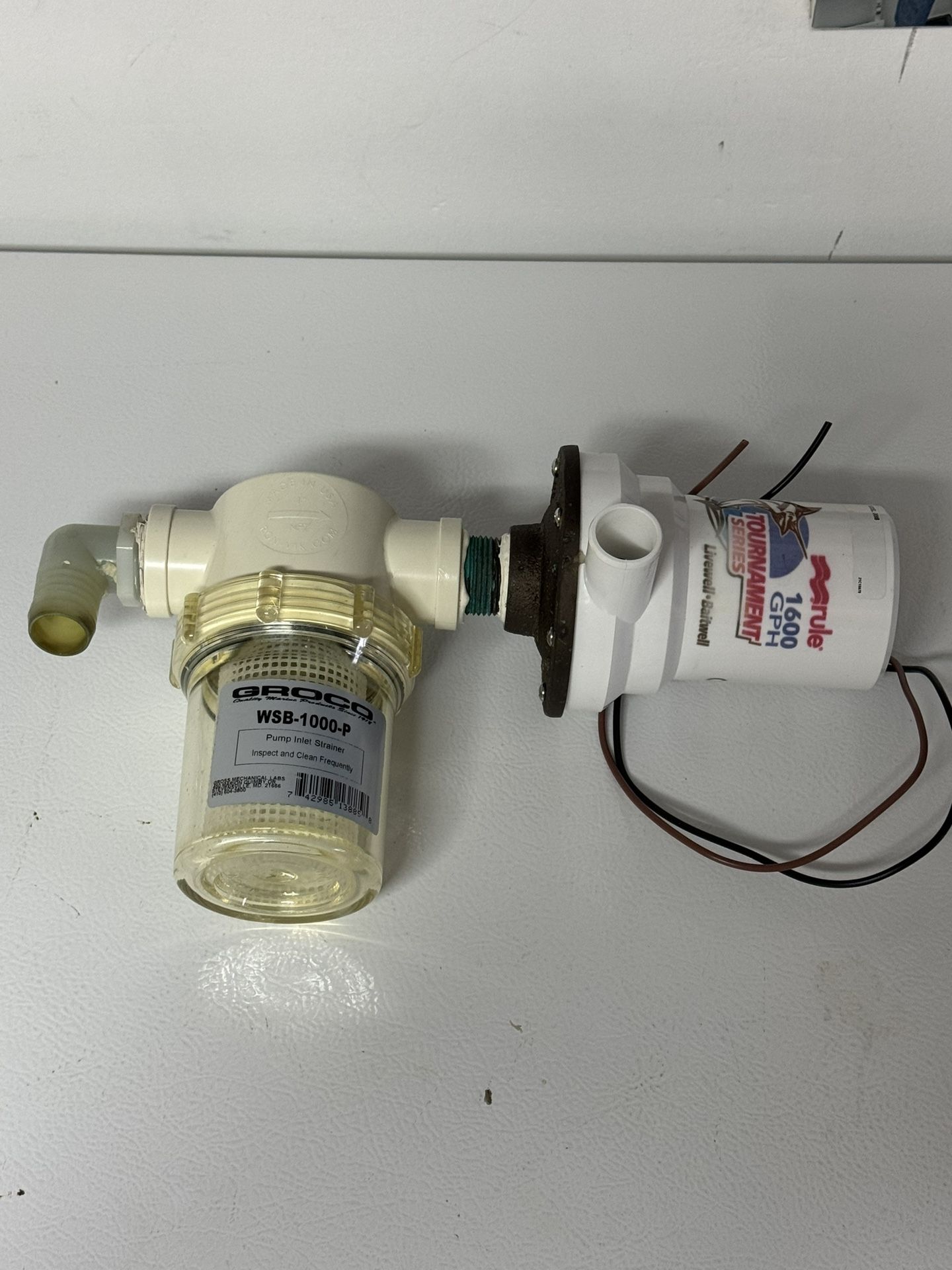 RULE 1600 GPH Bait Pump Tournament Series w/ GROCO WSB-1000-P Filter