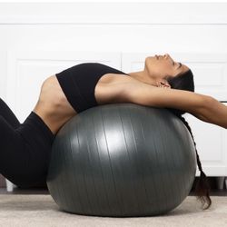 Exercise Ball, Ultra Thick Anti-Burst Gym Ball 65 cm with Air Pump Exercise Ball Great for Yoga, Balance, Fitness, Desk Chairs, Dark Gray