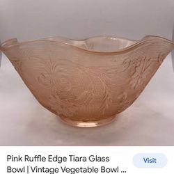 Vintage Pink Ruffle Bowl