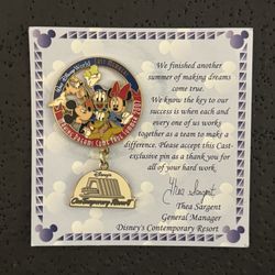 Contemporary Resort Cast Member Disney Pin