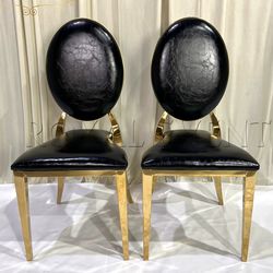 Classic Modern Luxury Glam Gold Stainless Steel Dining Chairs