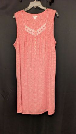 Secret Treasures Sleepwear Sleeveless Pink.Lace Trim Nightgown Size 2X