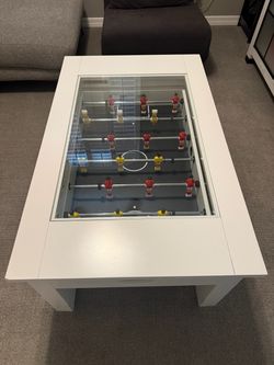 Foosball Coffee Table with Glass Top